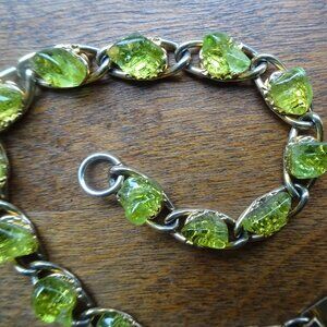 Vintage Hawaiian Olivine (Peridot) Stone Bracelet 1970s